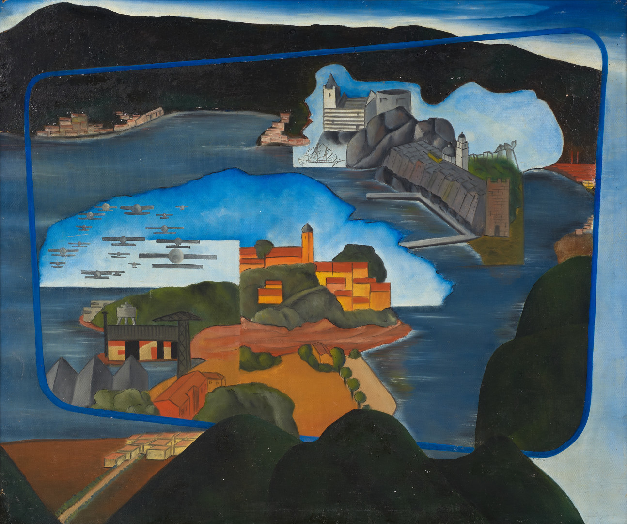 Pippo Oriani, Cadimare-Fezzano-Porto Venere, 1932, olio su tela