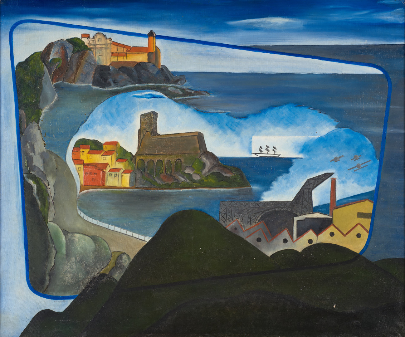 Pippo Oriani,Tellaro-Lerici-Muggiano, 1932, olio su tela