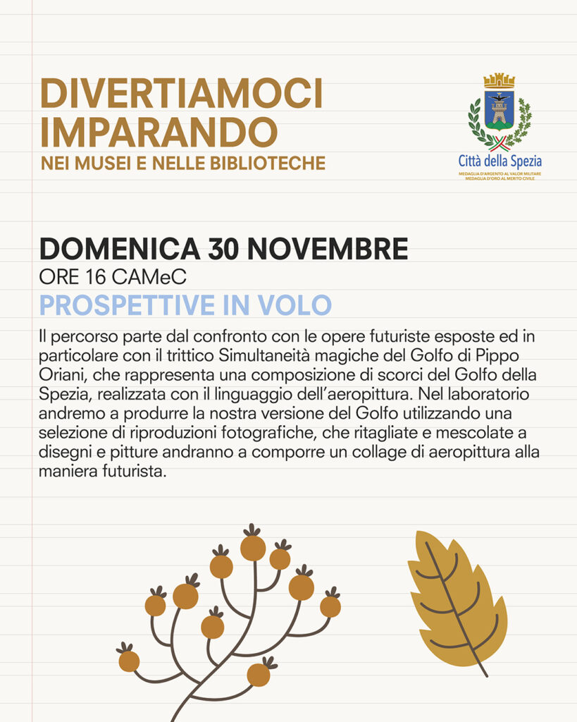 Prospettive in volo, laboratorio didattico per bambini, 30 novembre al CAMeC